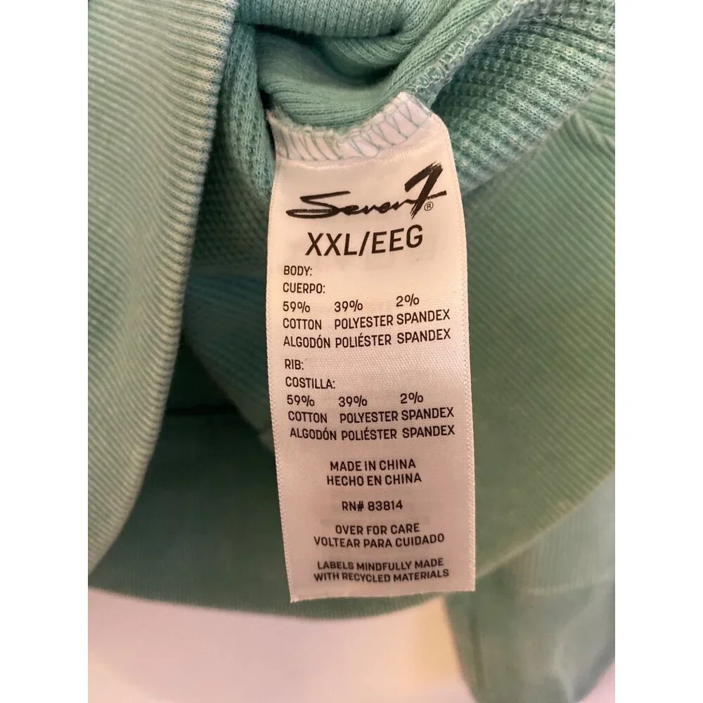 NWT Seven7 Waffle Knit Mint Green Crewneck Top Size XXL - Picture 5 of 6